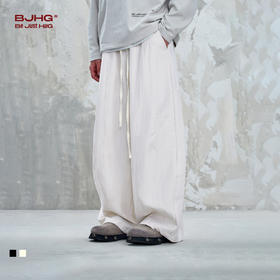 BJHG不计后果仿羊毛弯刀休闲裤子男款秋季2025新款直筒宽松运动裤