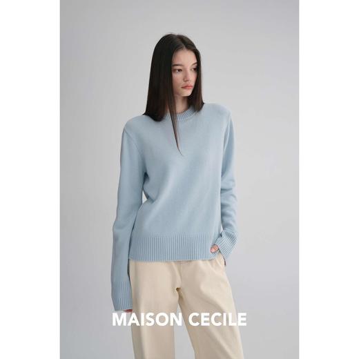 MAISON CECILE 五色|全羊毛高克重极简圆领基础百搭圆领针织毛衣 商品图2