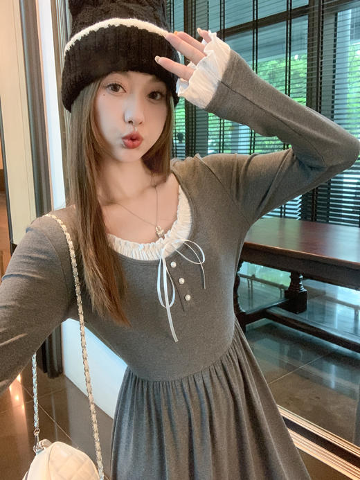 【189元任选2件】最后一波现货！法式复古温柔蕾丝花边袖口连衣裙 商品图10