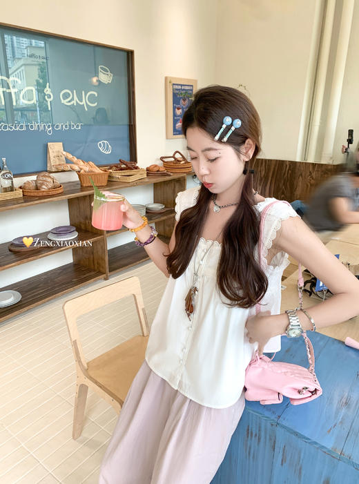 <曾小咸推荐>4.8现货秒杀！微信超特价！蕾丝边方领背心 日常159.99 立减90 秒杀69.99！休闲裤 秒杀79.99！！ 商品图6