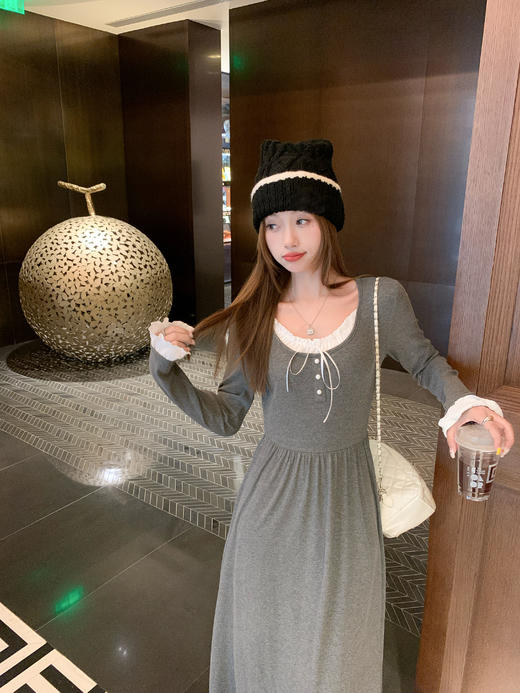 【189元任选2件】最后一波现货！法式复古温柔蕾丝花边袖口连衣裙 商品图12