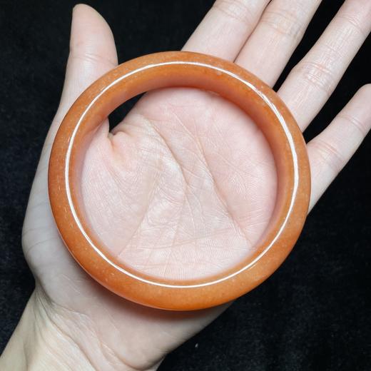 玛瑙手镯-杜热红宽条手镯 商品图0