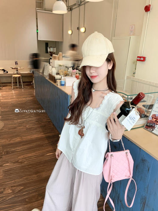 <曾小咸推荐>4.8现货秒杀！微信超特价！蕾丝边方领背心 日常159.99 立减90 秒杀69.99！休闲裤 秒杀79.99！！ 商品图5