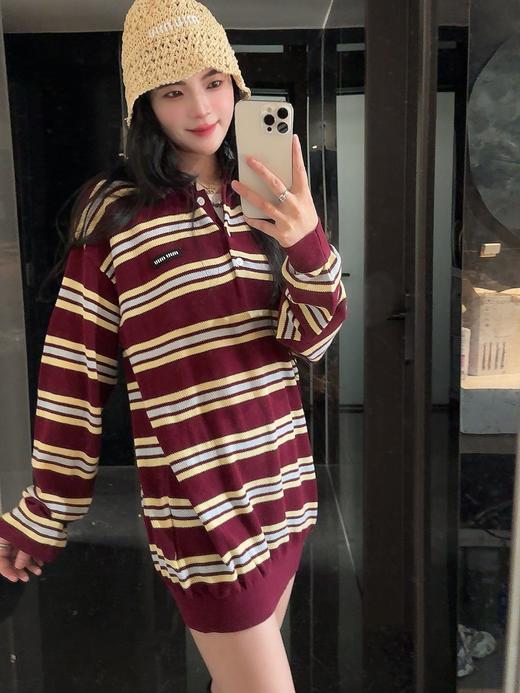 miu家条纹长袖针织柔软亲肤百搭显瘦 商品图6