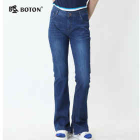 波顿春夏季薄款女士高腰弹力透气显瘦微喇叭高端牛仔裤LE222120