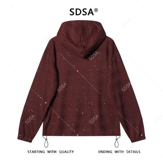 T4855SDSA秋冬新款痞帅男装韩版提花亮片连帽卫衣下摆松紧设计百搭气质 商品图5