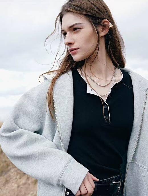 正品MOCO小宽松连帽外套里外棉卫衣外套 商品图3