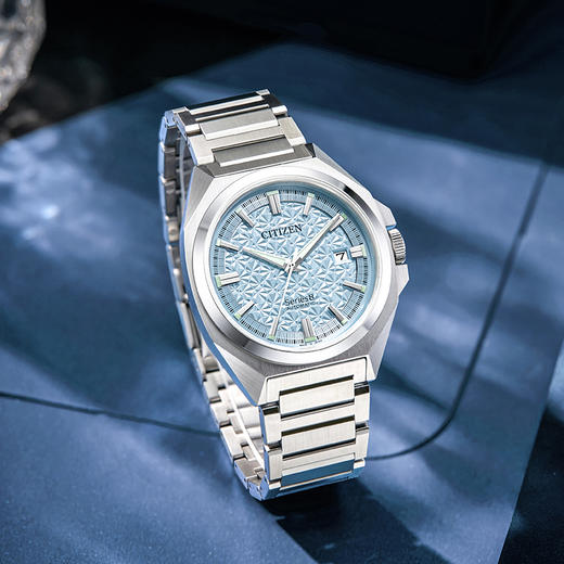 西铁城/CITIZEN机械防磁Series 8系列不锈钢冰蓝色男表NB6051-59L 商品图6