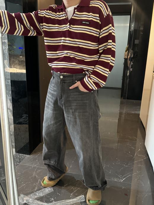 miu家条纹长袖针织柔软亲肤百搭显瘦 商品图2