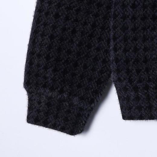 WY1100SDSA男士秋冬新款痞帅男装潮牌绒毛拉链开衫连帽卫衣暗纹百搭上衣 商品图4