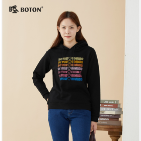 波顿秋冬高端黑色长袖女士卫衣品牌美式设计感小众时尚LT283322