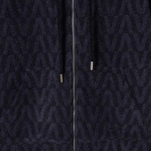 WT247SDSA男士秋冬新款痞帅男装时尚撞色满印字母绒毛拉链连帽卫衣百搭 商品图3