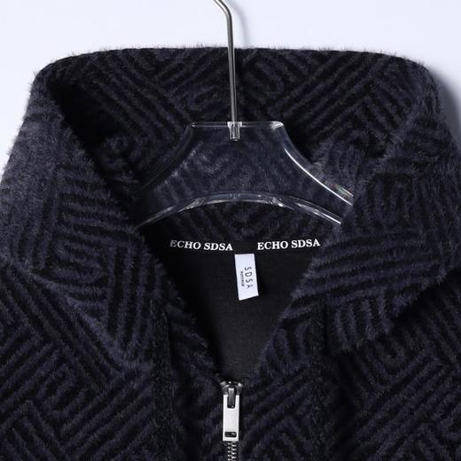 WT255SDSA男士秋冬新款痞帅男装韩版线条绒毛拉链连帽卫衣宽松百搭外套 商品图2