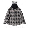 SDSA秋冬新款痞帅男装韩版撞色格纹拼接抽绳连帽衬衫百搭时尚外套 商品缩略图4