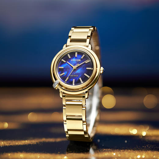 西铁城/CITIZEN人鱼海蓝圆盘光动能精致时尚女表EM1099-57L 商品图8