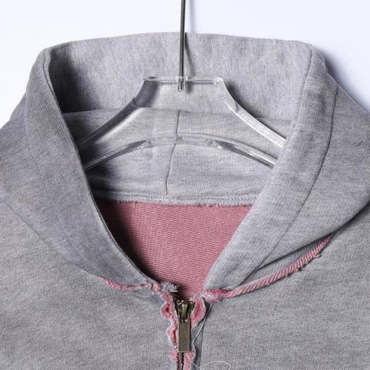 Y002SDSA秋冬新款痞帅男装美式渐变字母印花磨边拉链连帽卫衣百搭宽松 商品图1