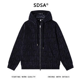 WT239SDSA秋冬新款痞帅男装潮牌抽象撞色绒毛拉链连帽卫衣百搭开衫外套