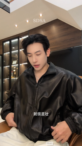 58803SDSA男士秋冬新款痞帅男装潮牌高街拉链立领皮衣夹克百搭时尚外套