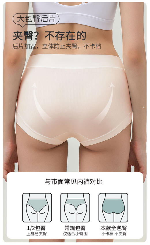 10A抑菌桑蚕丝包臀无痕内裤 商品图4