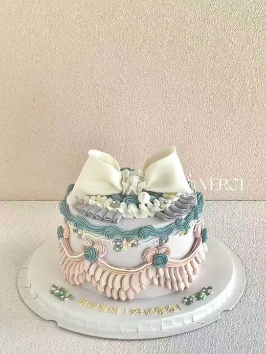 微加高粉蓝ins风蝴蝶结蛋糕送女生老婆-低糖处理无添加 商品图2