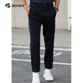 波顿【棉弹舒适】春秋季男士休闲裤窄脚高端长裤子ME859123