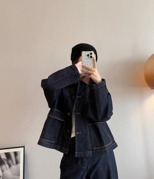 小禾巴恩风宽松牛仔短夹克外套090503 商品图0