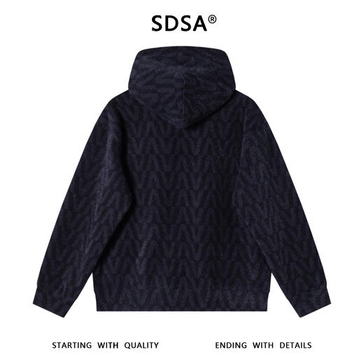 WT247SDSA男士秋冬新款痞帅男装时尚撞色满印字母绒毛拉链连帽卫衣百搭 商品图5