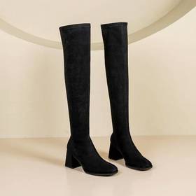 【云粉节】BF楼westory冬季新款方头弹力过膝长靴