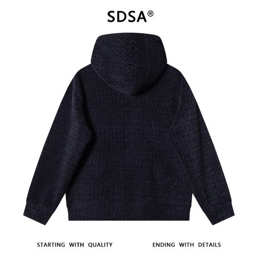 WT248SDSA秋冬新款痞帅男装潮牌抽象绒毛拉链连帽卫衣百搭时尚开衫外套 商品图5