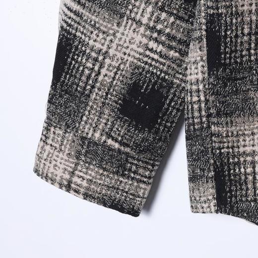 SDSA秋冬新款痞帅男装韩版撞色格纹拼接抽绳连帽衬衫百搭时尚外套 商品图3