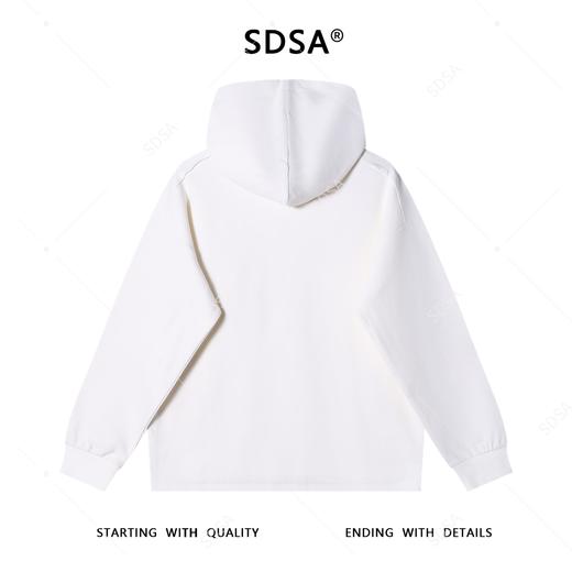 SDSA男士秋冬新款痞帅男装韩版纯色压线解构按扣连帽卫衣百搭时尚 商品图5