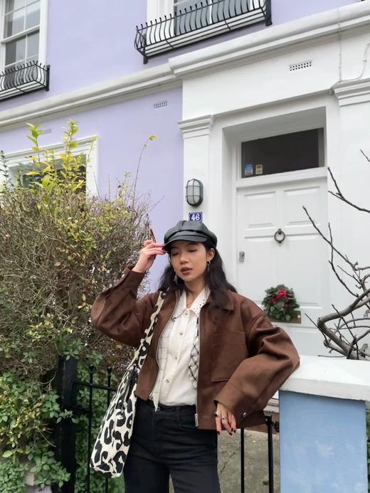 【高品质私服】【FB焦糖棕仿麂皮绒短款夹克】周二（10.14）上午10点开始 亲肤内侧顺滑舒爽，绒面外侧细腻柔和，G1554-CC【无标出货 介意慎拍】 商品图3