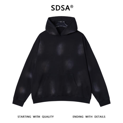 8045SDSA男士秋冬新款痞帅男装潮牌扎染做旧连帽卫衣设计师百搭上衣 商品图1