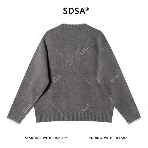 2159SDSA秋冬新款痞帅男装韩版撞色半纽扣圆领假两件毛衣慵懒风针织衫 商品图5