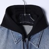 8086SDSA男士秋冬新款痞帅男装简欧风宽松拼接连帽牛仔衬衫百搭时尚 商品缩略图2