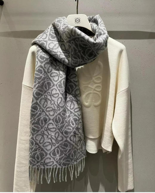 罗意威双面Anagram 缇花图案 羊毛围巾 商品图10
