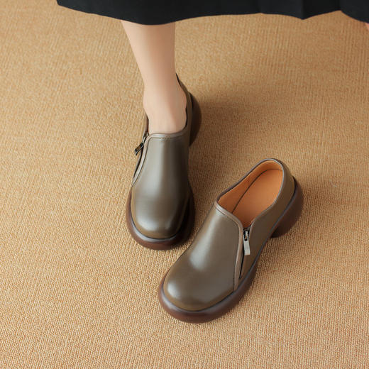 【预售5天】真皮软底乐福鞋，小皮鞋女深口单鞋MDY&AM015-6 商品图4