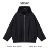 258210SDSA秋冬新款痞帅男装扎染褶皱拼接翻领连帽假两件夹克外套百搭 商品缩略图1