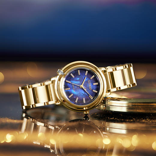 西铁城/CITIZEN人鱼海蓝圆盘光动能精致时尚女表EM1099-57L 商品图11