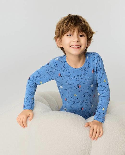 【春上新】8楼爱慕儿童Aimer Kids男孩奶皮航海图圆领长袖上衣AK272J721，吊牌价299元 商品图3