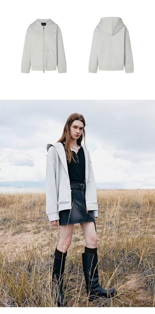 正品MOCO小宽松连帽外套里外棉卫衣外套 商品图7