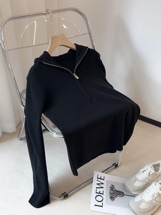 100%绵羊毛连帽拉链针织毛衣 商品图13