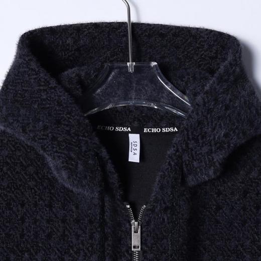 WT248SDSA秋冬新款痞帅男装潮牌抽象绒毛拉链连帽卫衣百搭时尚开衫外套 商品图2