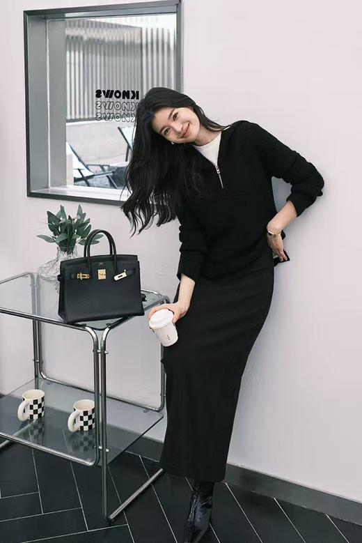 100%绵羊毛连帽拉链针织毛衣 商品图2