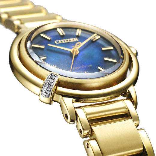 西铁城/CITIZEN人鱼海蓝圆盘光动能精致时尚女表EM1099-57L 商品图9