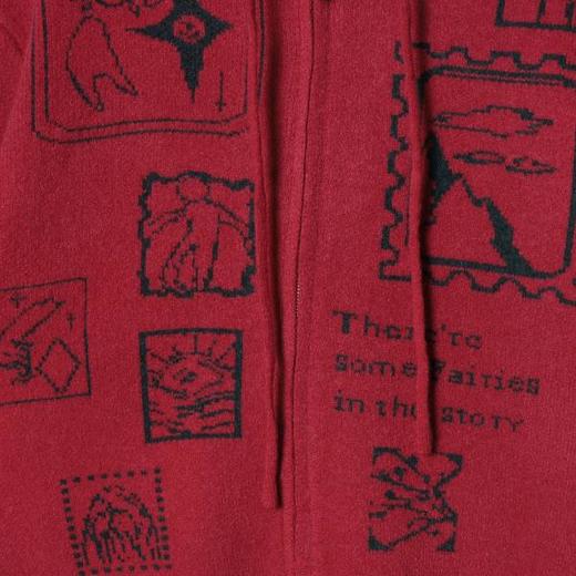 72633SDSA秋冬新款痞帅男装撞色趣味图案拉链连帽毛衣百搭开衫针织衫 商品图3