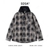SDSA秋冬新款痞帅男装韩版撞色格纹拼接抽绳连帽衬衫百搭时尚外套 商品缩略图0