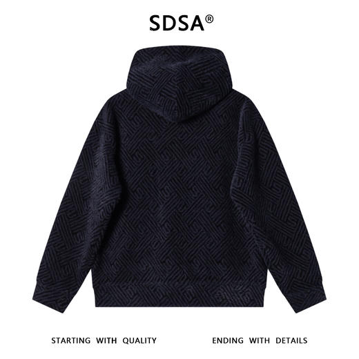 WT255SDSA男士秋冬新款痞帅男装韩版线条绒毛拉链连帽卫衣宽松百搭外套 商品图5