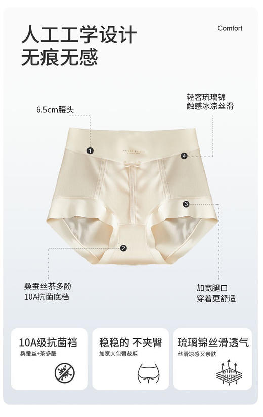 10A抑菌桑蚕丝包臀无痕内裤 商品图7