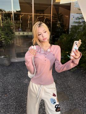 粉格拼接 甜酷感拿捏